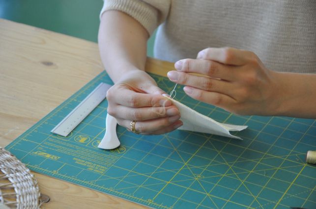 Seika Lee Klein while sewing